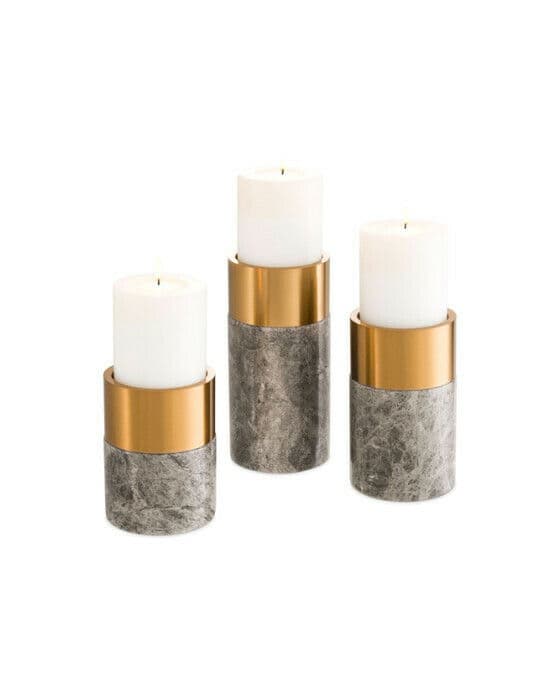 Sierra Candle Holder Grey/Brass