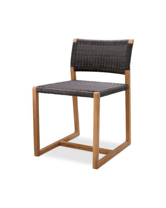 Griffin Dining Chair Natural Teak Black Weave