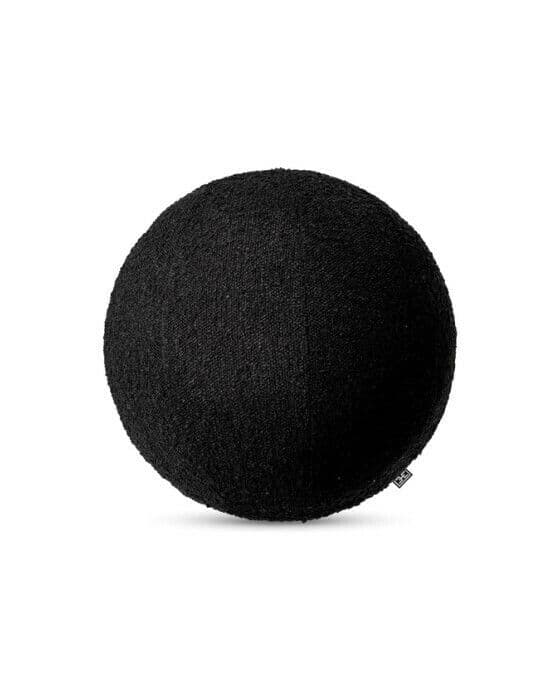 Palla pyöreä tyyny bouclé musta