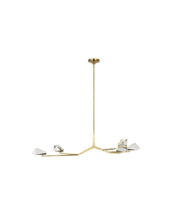 Carraig 53" 5 Light Chandelier Brass
