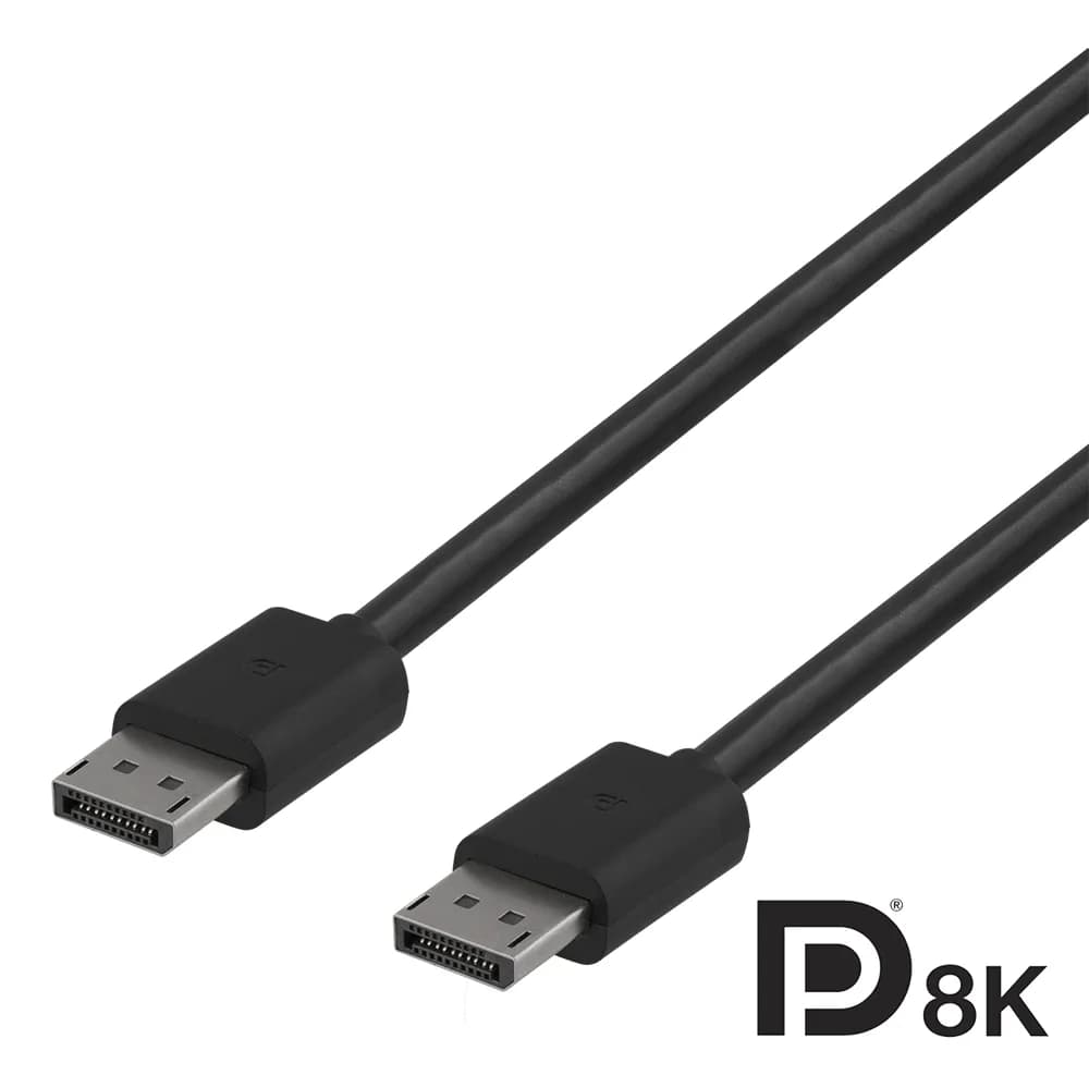 DELTACO DisplayPort 1.4 -kaapeli, jossa 8K, 2 m, musta