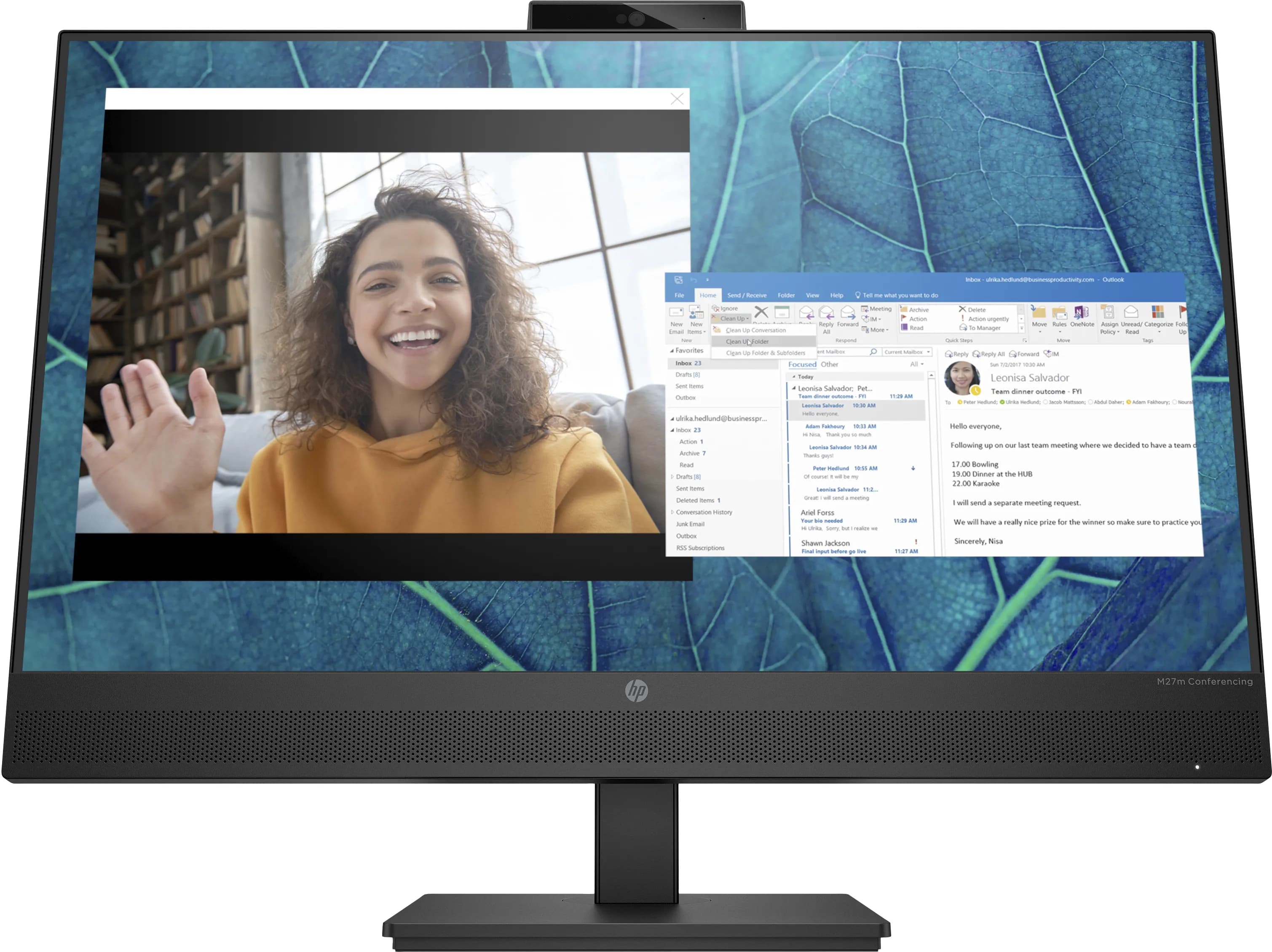 HP M27m Conferencing 27" Full HD, IPS -näyttö, USB-C hub ja webkamera