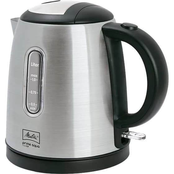 Melitta Prime Aqua Mini Top -vedenkeitin, 1,0 l, 2200 W, hopea