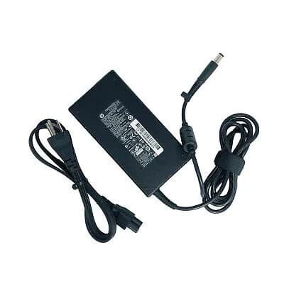 HP AC power adapter with 120W output, 19.5V voltage, 7.4mm connector, optimized for HP laptops.