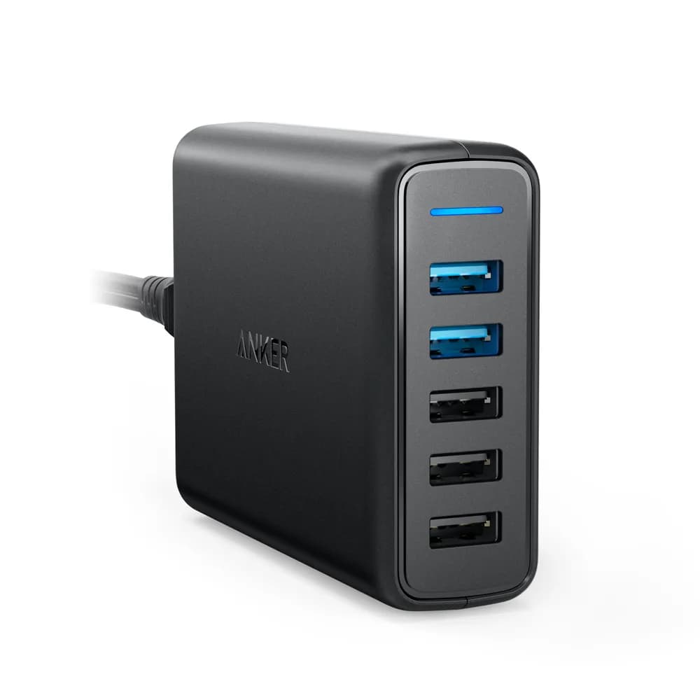 Anker PowerPort 5 Dual QC 3.0 63W USB-A, Black