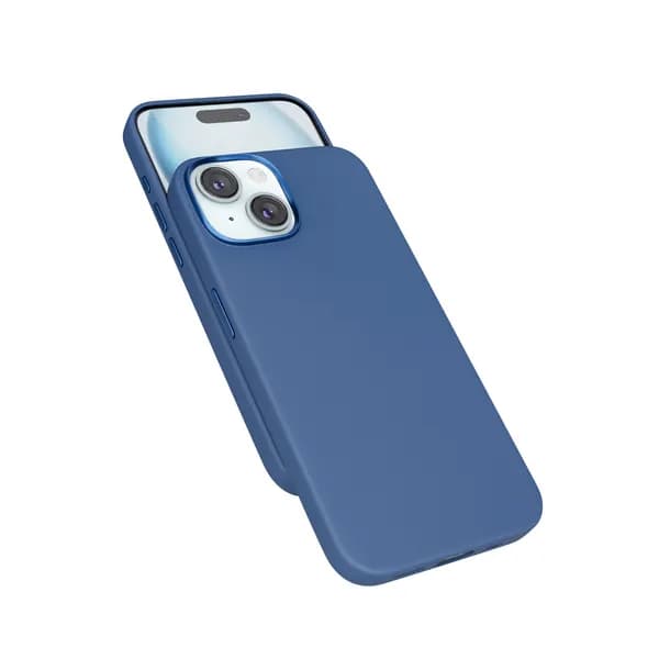 Epico Mag+ Leather Case, iPhone 15 Plus -suojakuori, Sininen