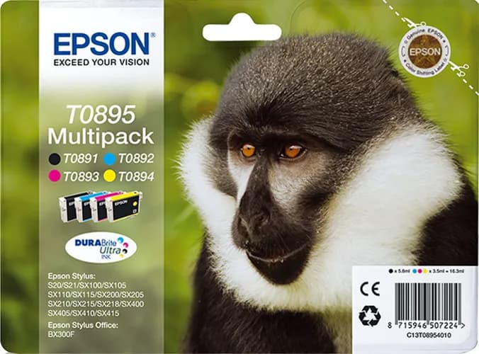 Epson T0895 -mustekasettipakkaus, CMYK, 4 kpl