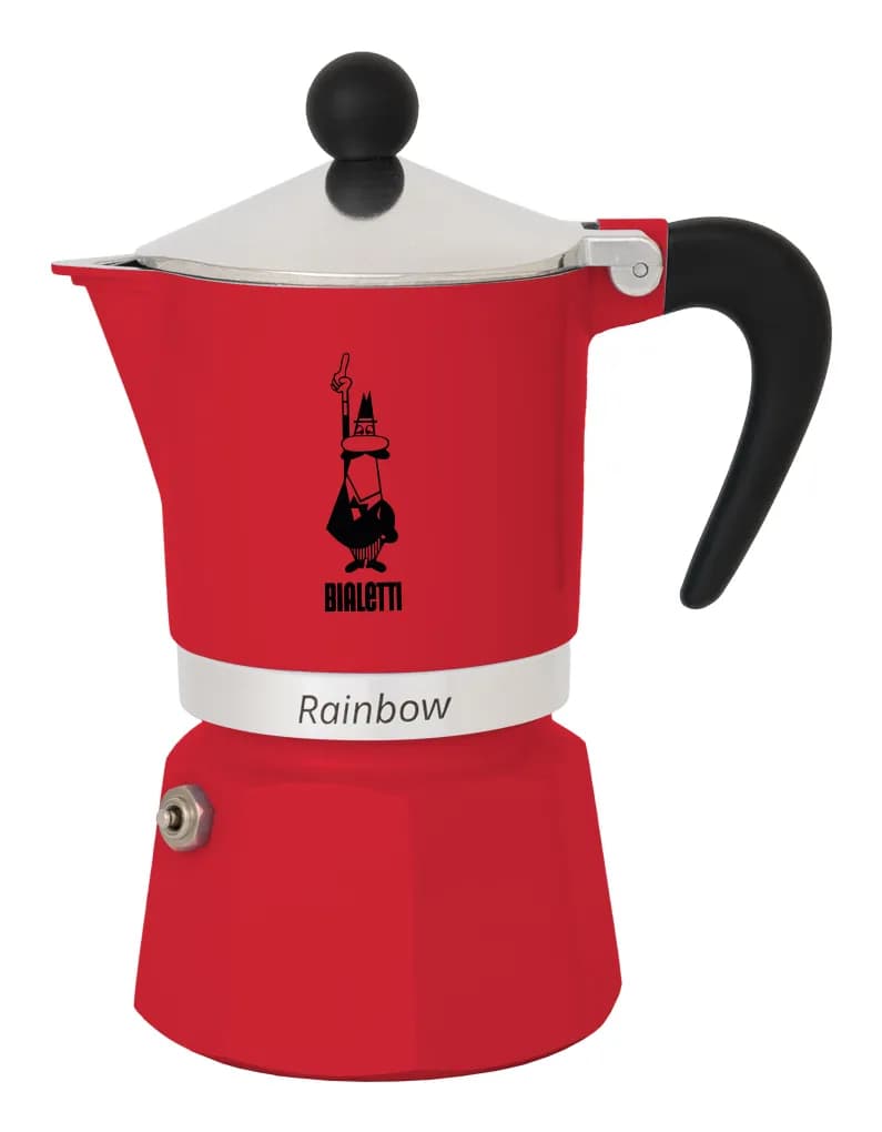 Bialetti Rainbow -espressokeitin, punainen, 1 kuppi