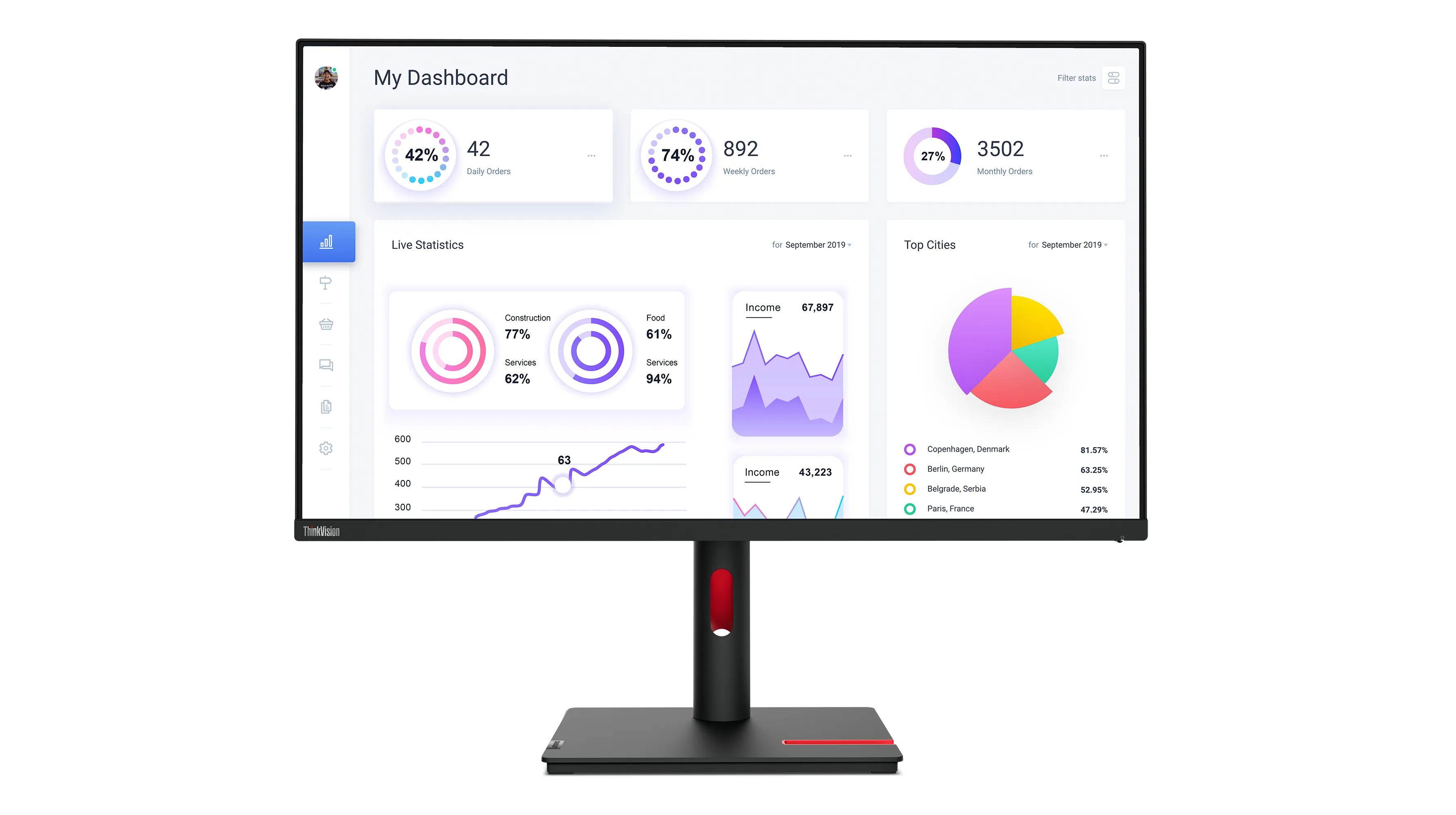 Lenovo ThinkVision T32p-30 31.5" 4K UHD, IPS -näyttö, USB-C hub