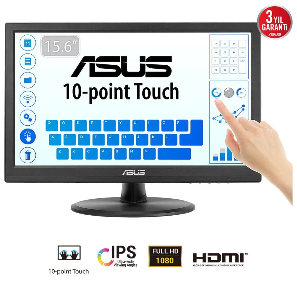 Asus VT169HE 15.6" Full HD, IPS -näyttö, kosketusnäyttö