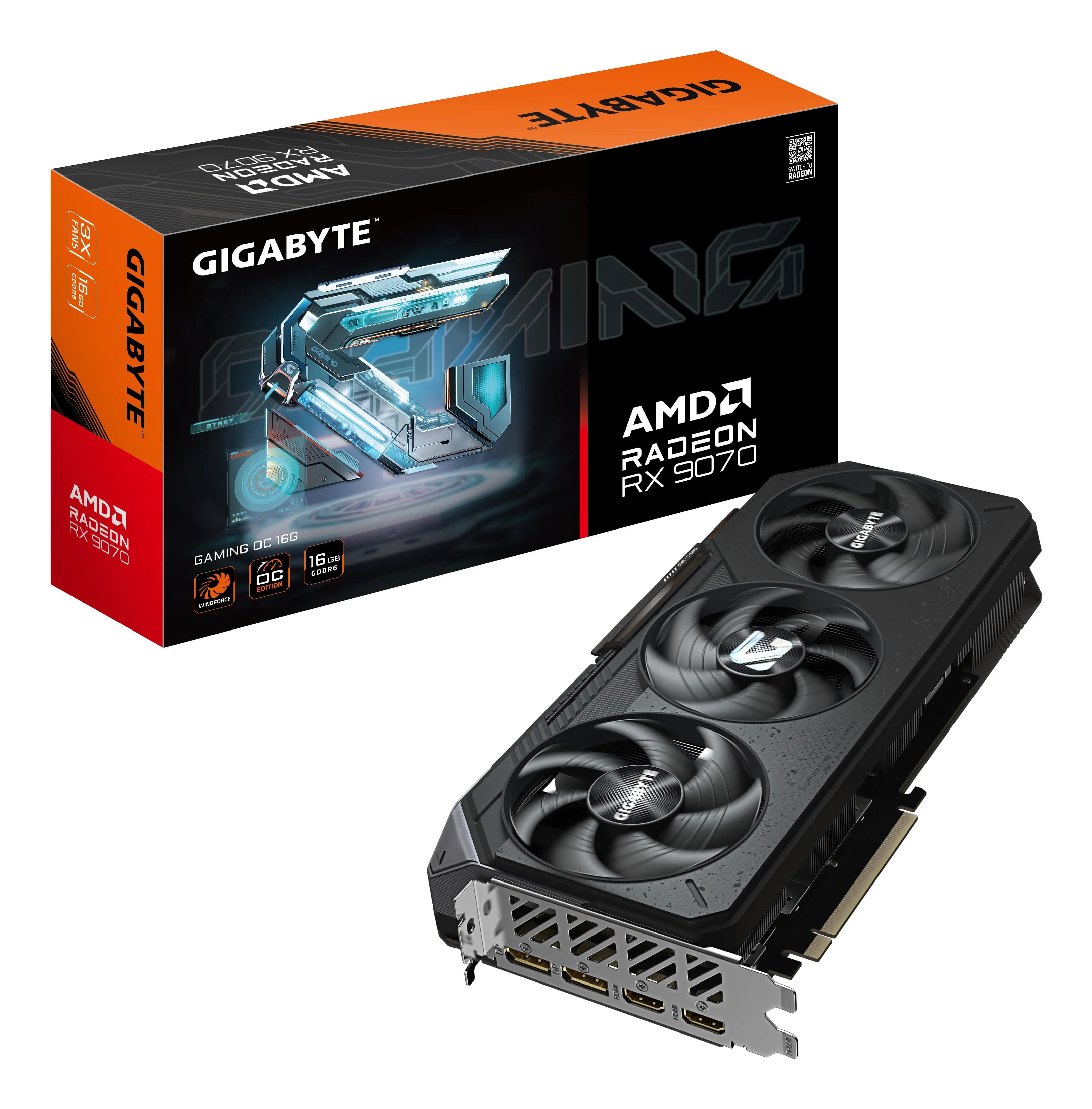Gigabyte Radeon RX 9070 GAMING OC 16 Gt -näytönohjain