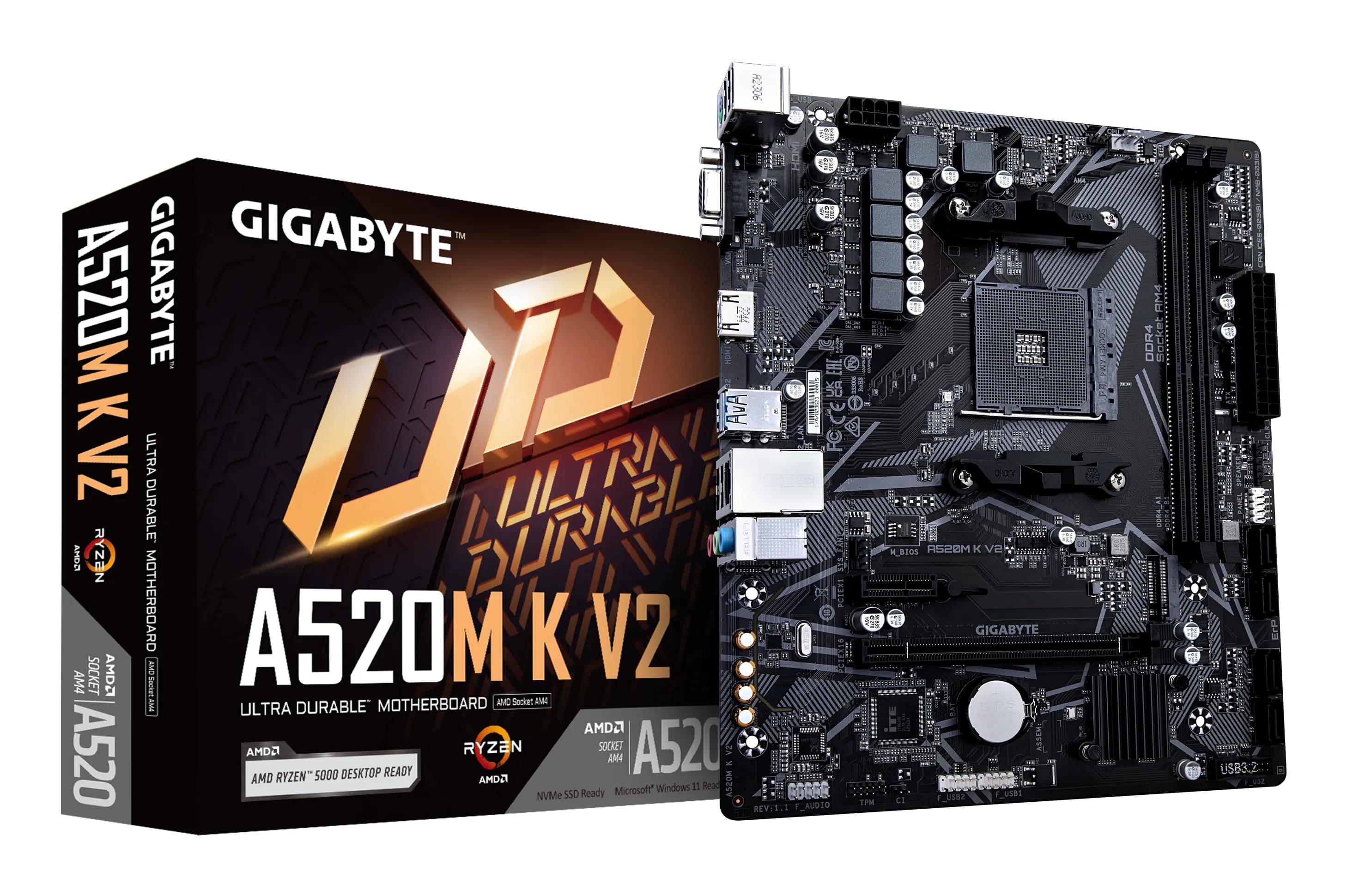 Gigabyte A520M K V2 AM4 mATX -emolevy