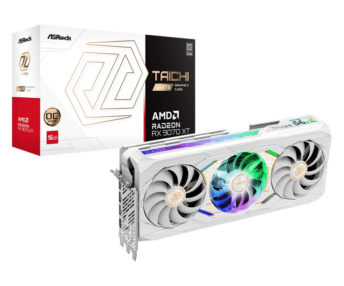 ASRock Radeon RX 9070 XT Taichi White OC 16 Gt -näytönohjain