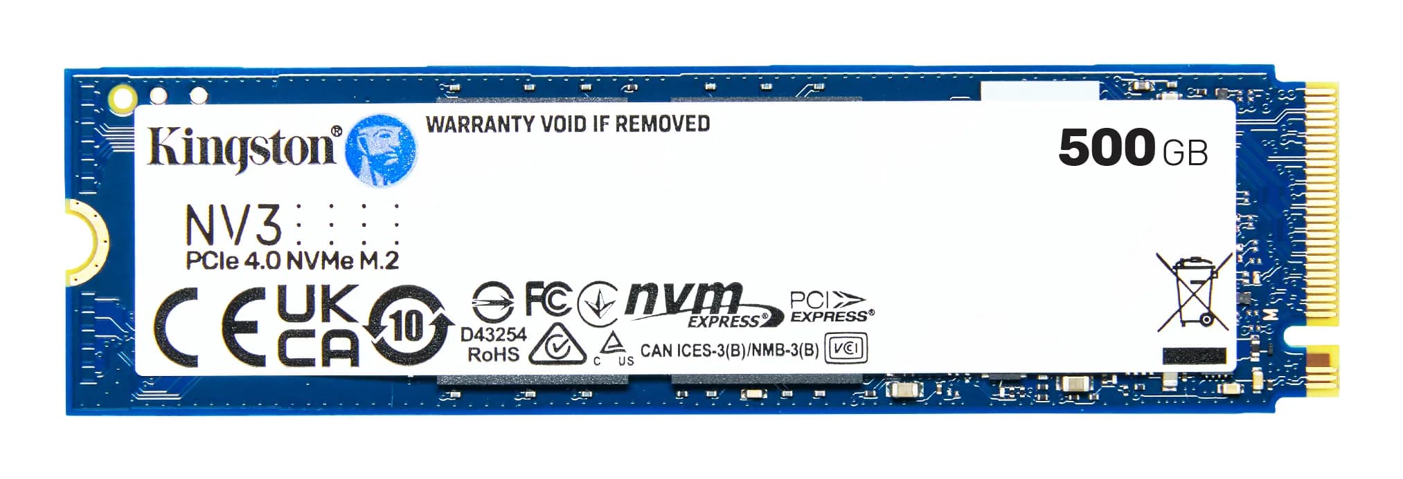 Kingston NV3 500 Gt M.2 PCIe 4.0 NVMe -SSD-levy