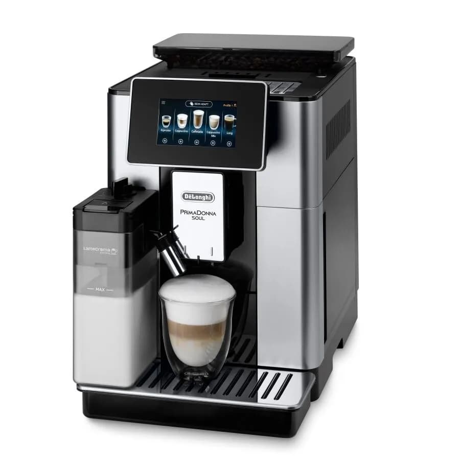 Delonghi PrimaDonna Soul ECAM610.55 -yhdistelmäkahvinkeitin, musta, Hopea