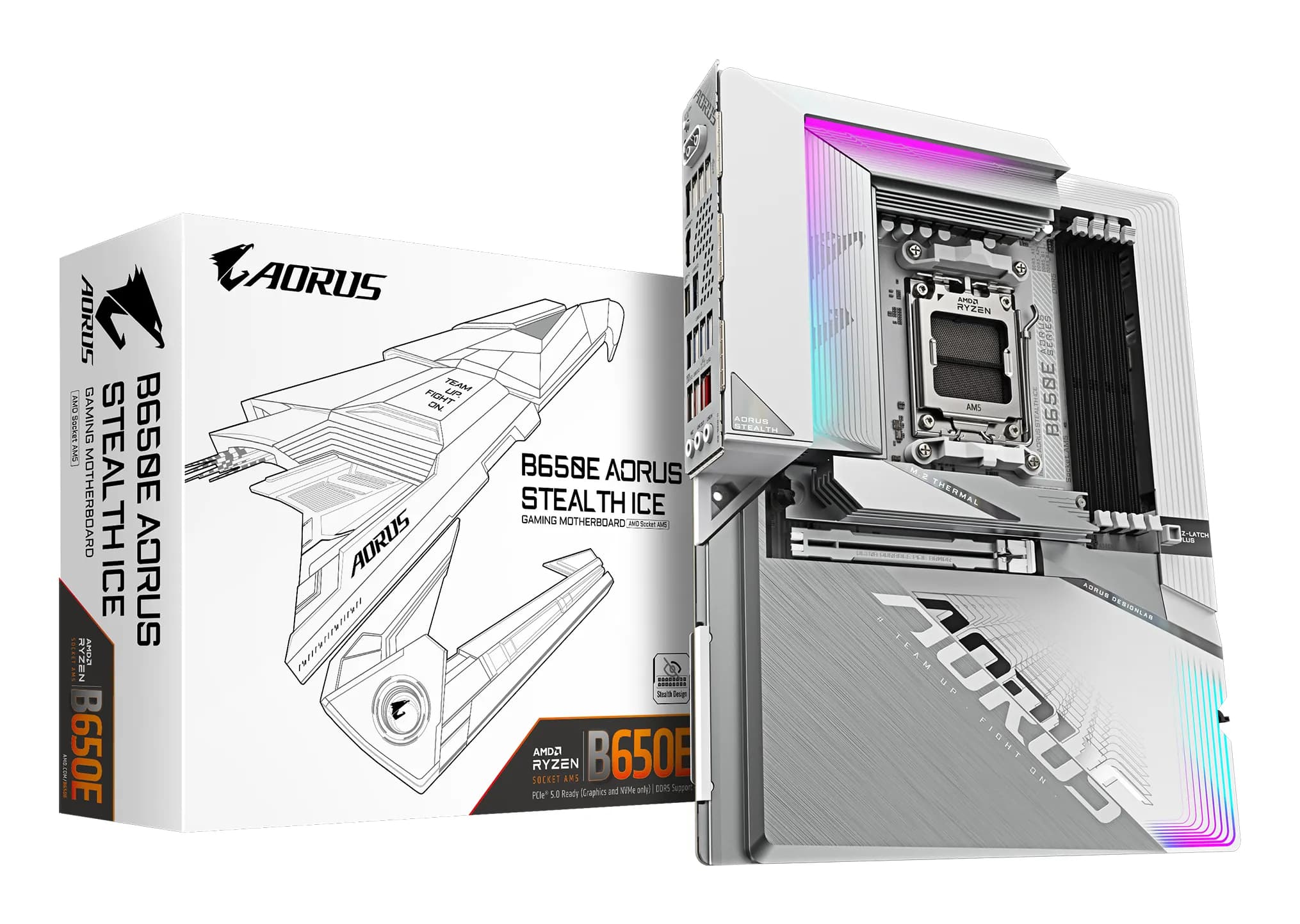 Gigabyte AORUS B650E STEALTH ICE WiFi 7 AM5 ATX -emolevy
