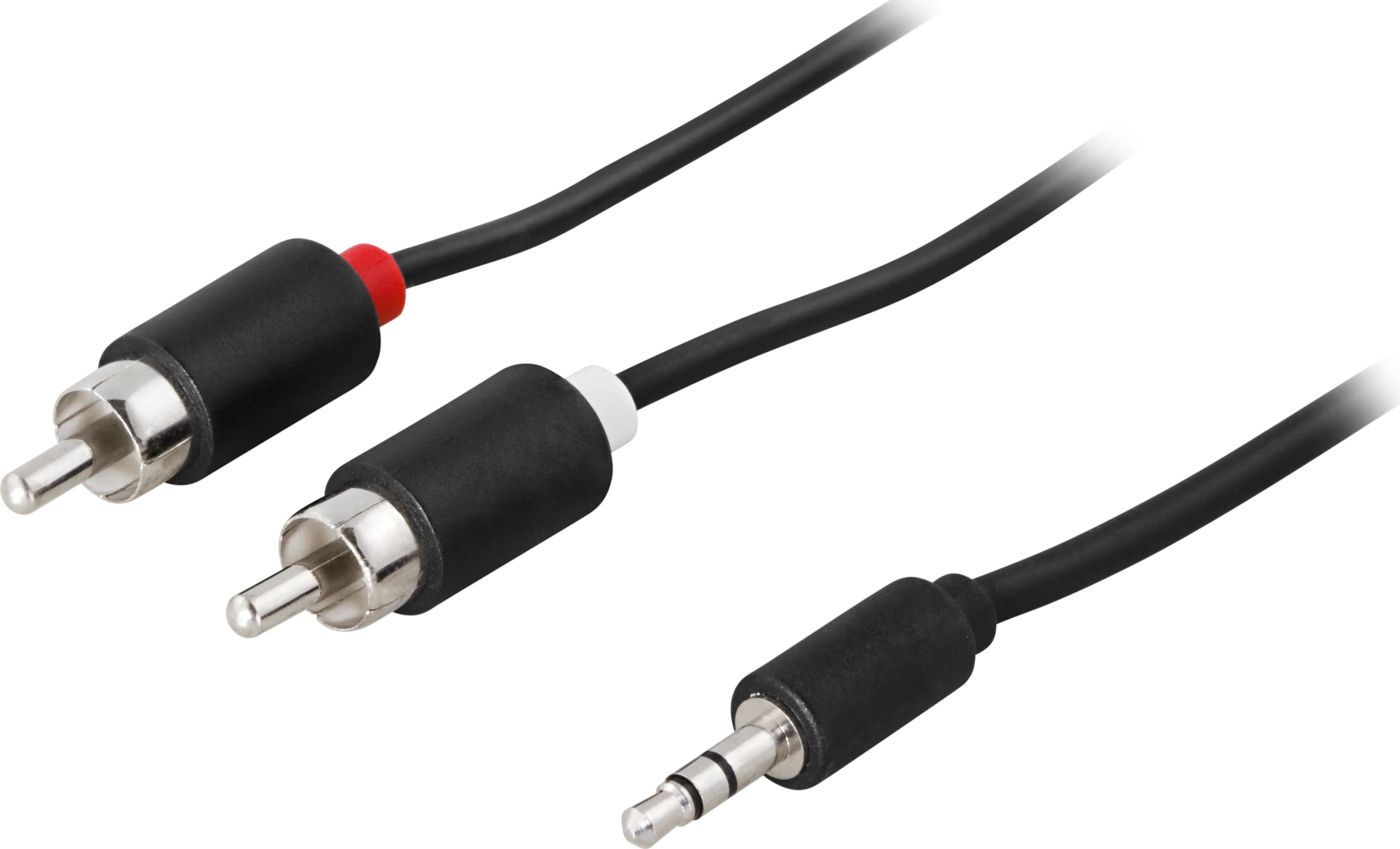 Deltaco MM-138A 3,5 mm – 2x RCA -audiokaapeli, 0,5 m, musta