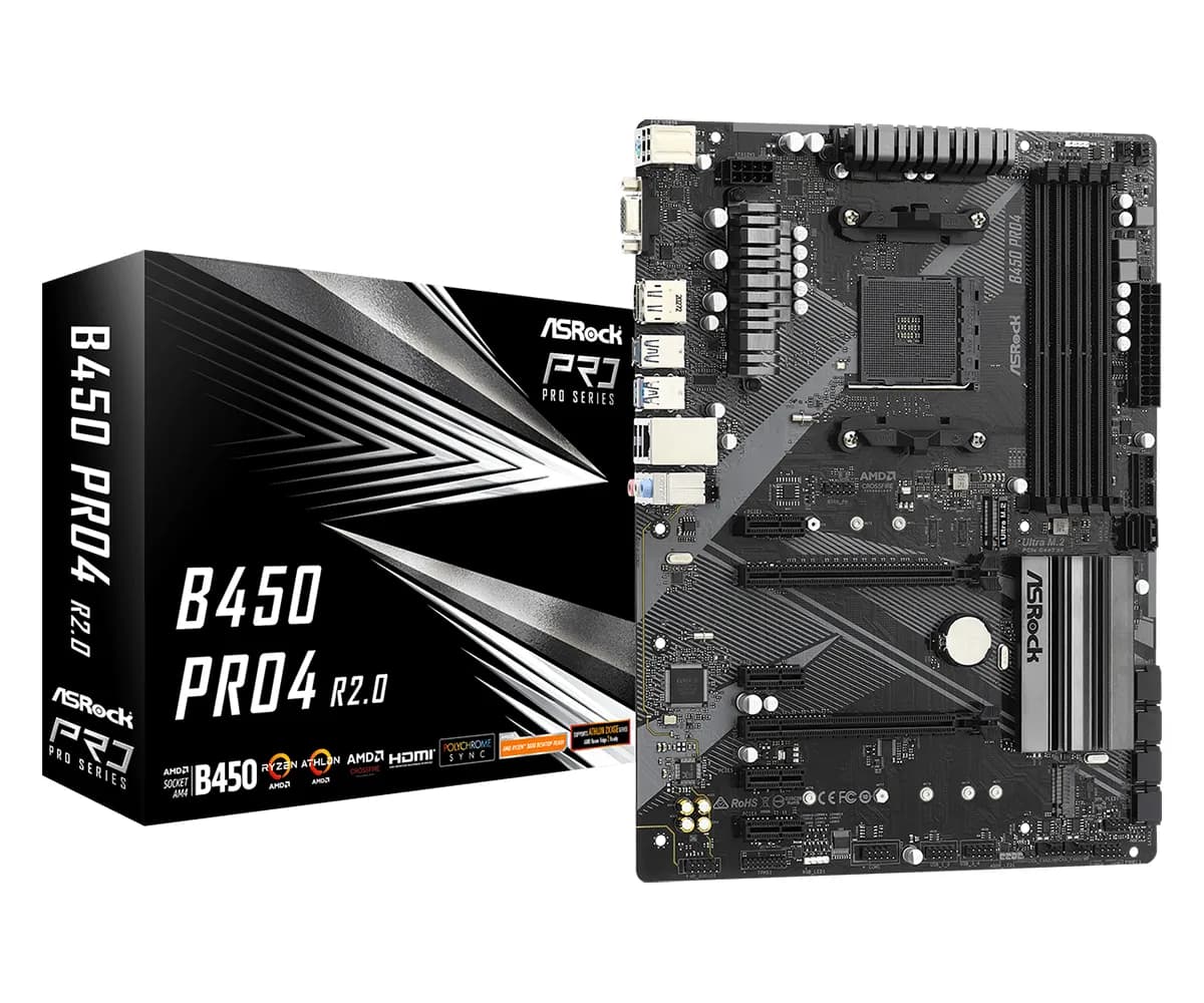ASRock B450 Pro4 R2.0 AM4 ATX -emolevy