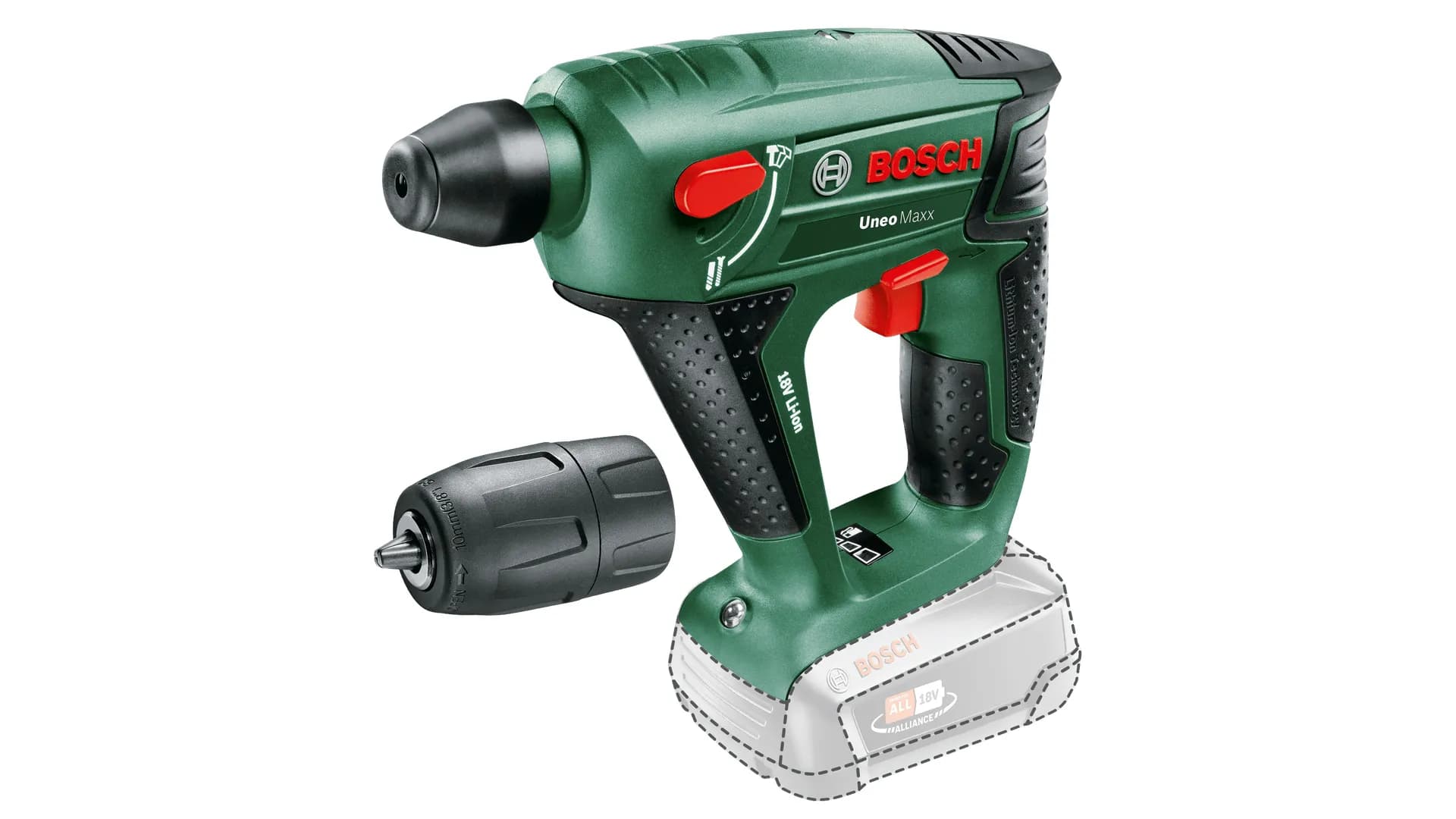 Bosch cordless rotary hammer Uneo Maxx solo, 18Volt (green / black, without battery and charger)
