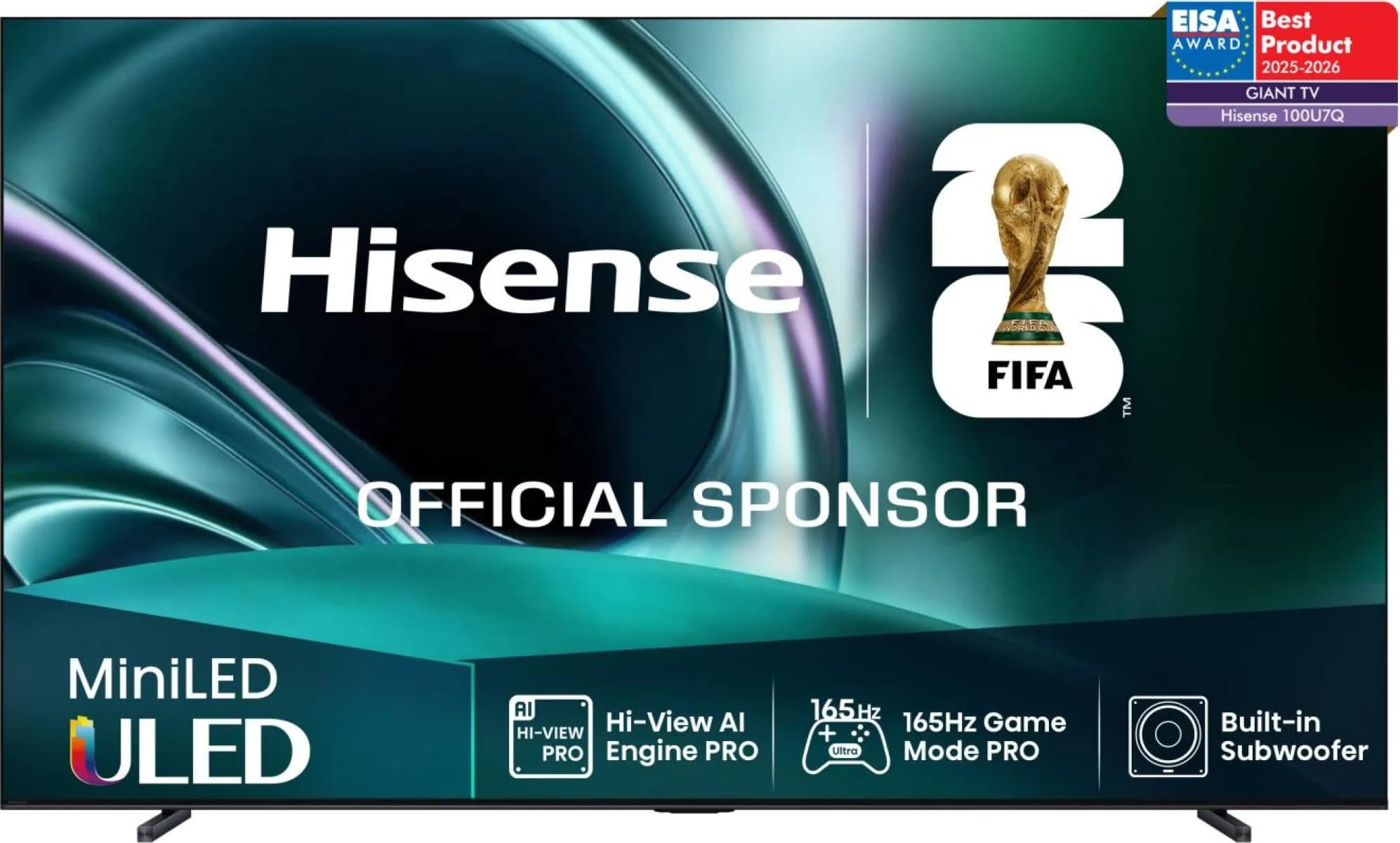 Hisense 100U7Q 100" 4K Mini LED VIDAA TV, 165 Hz, HDR10+, Dolby Vision IQ