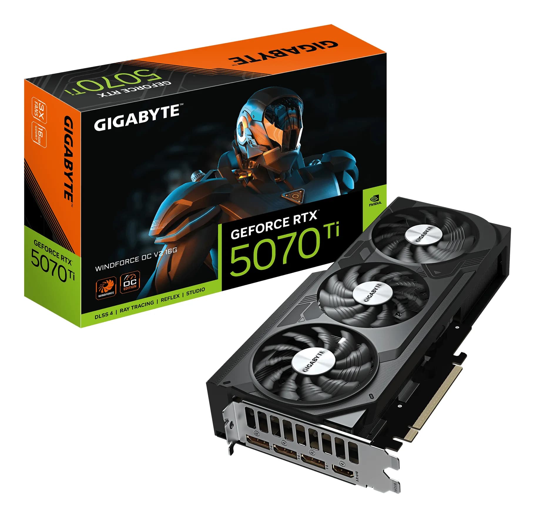 Gigabyte GeForce RTX 5070 Ti WINDFORCE V2 OC 16 Gt -näytönohjain