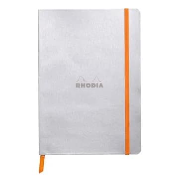 Rhodiarama soft A5 silver dot ivory