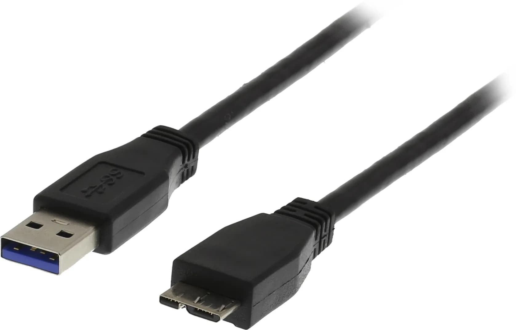 Deltaco USB-A – Micro-USB B -kaapeli, 1 m, musta