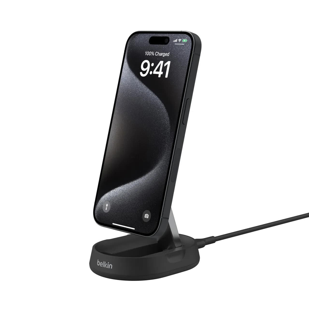 Belkin BoostCharge Pro Qi2 Convertible Magnetic Charging Stand, Musta