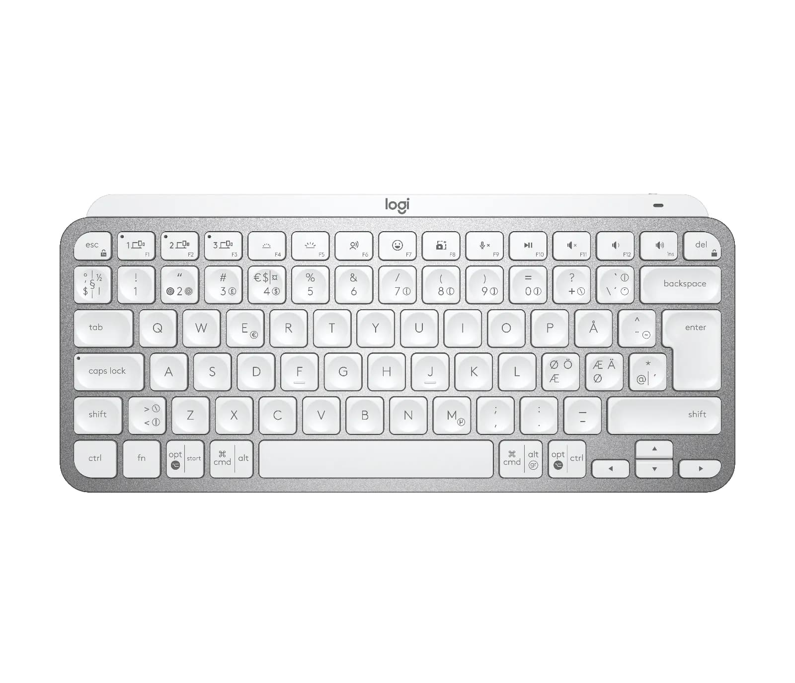 Logitech MX Keys Mini -langaton ergonominen näppäimistö, PerfectStroke, vaaleanharmaa