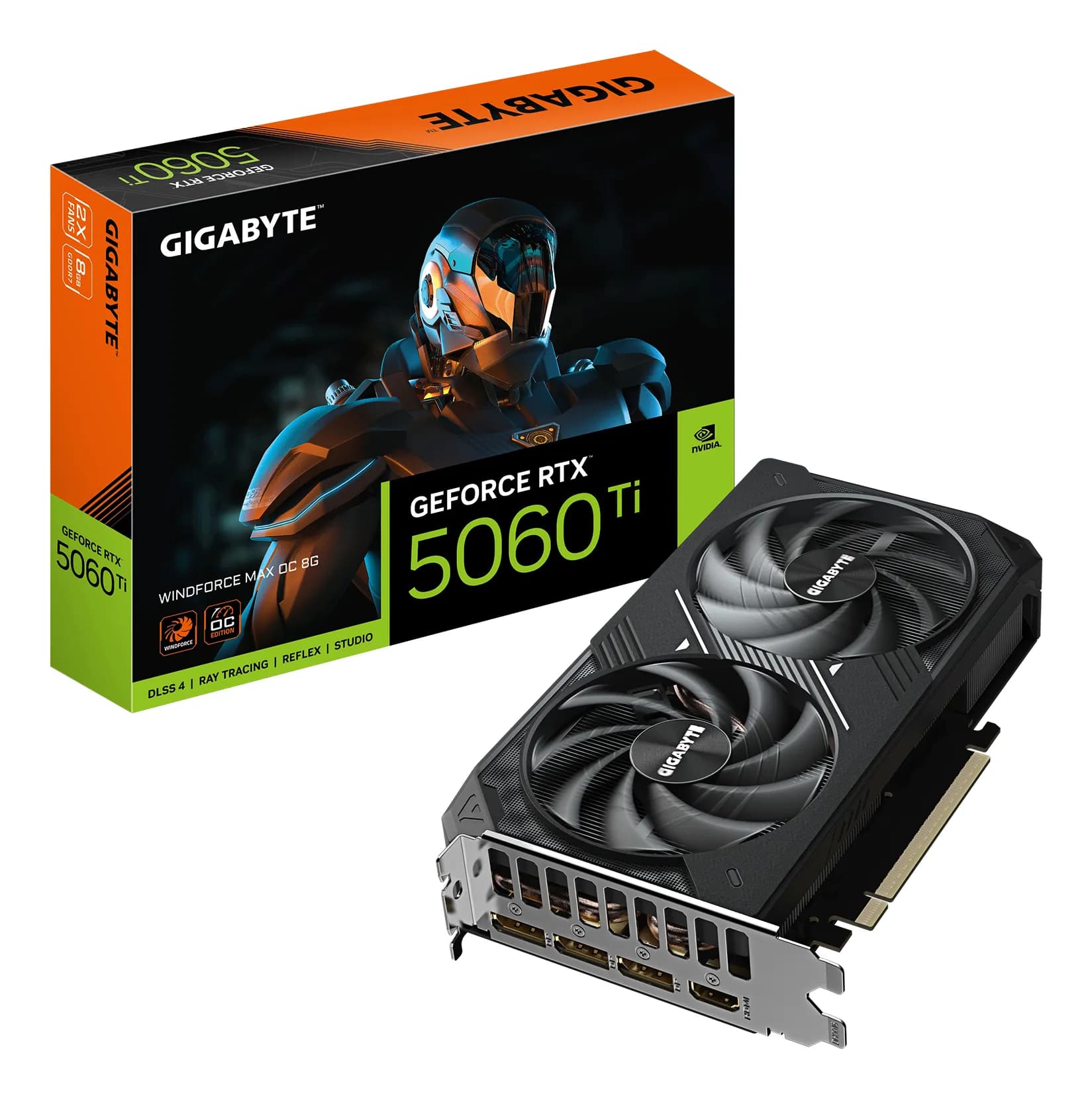 Gigabyte GeForce RTX 5060 Ti WINDFORCE MAX 8 Gt OC -näytönohjain
