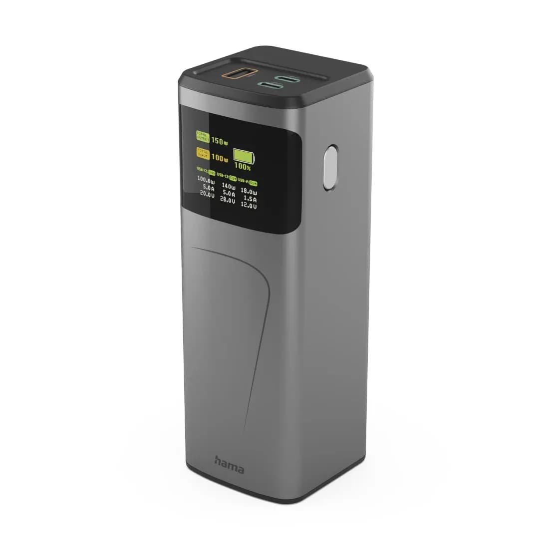 HAMA Power Pack 150W Fast Charge 24000mAh 2xUSB-C 1xUSB-A Black