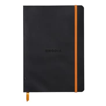 Rhodiarama soft A5 black ruled ivory