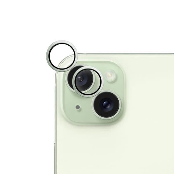 Epico Aluminium Lens, iPhone 15 / 15 Plus -kameran linssinsuoja, Vihreä