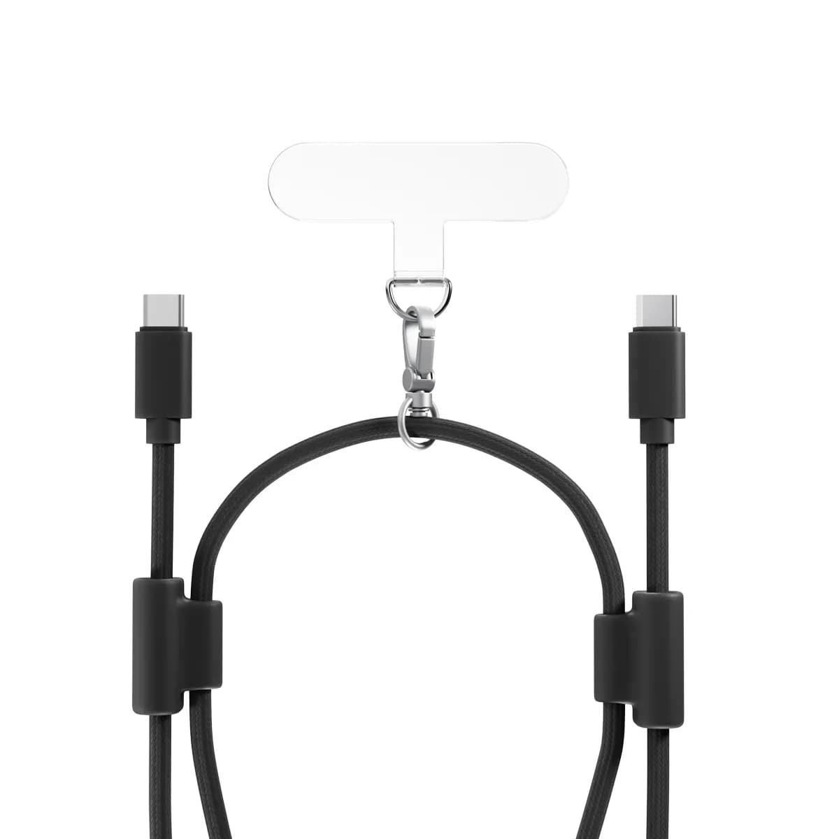 Epico Phone Lanyard USB-C -kaapeli, 60 W, 1 m, musta
