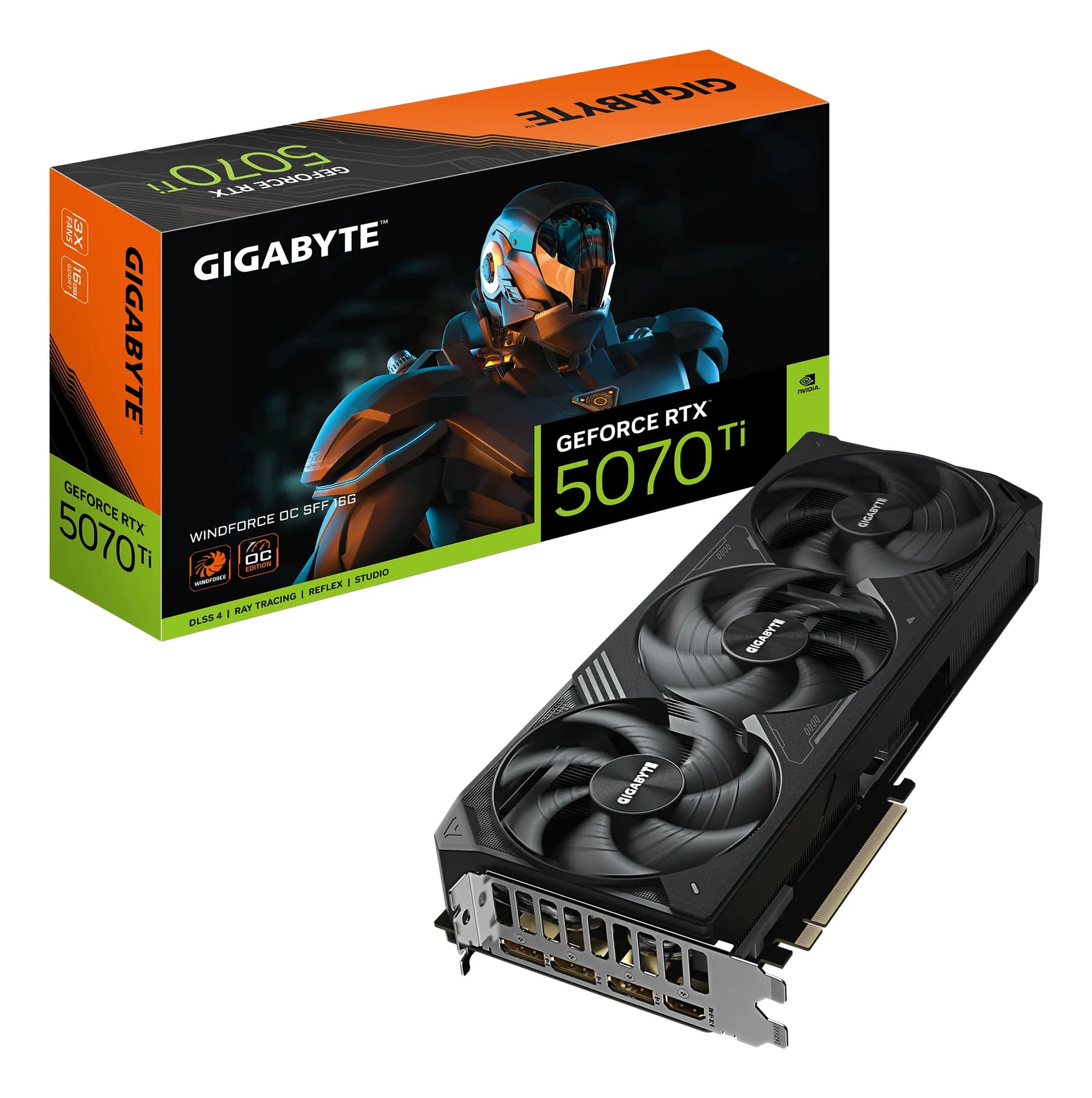 Gigabyte GeForce RTX 5070 Ti WINDFORCE OC 16 Gt -näytönohjain