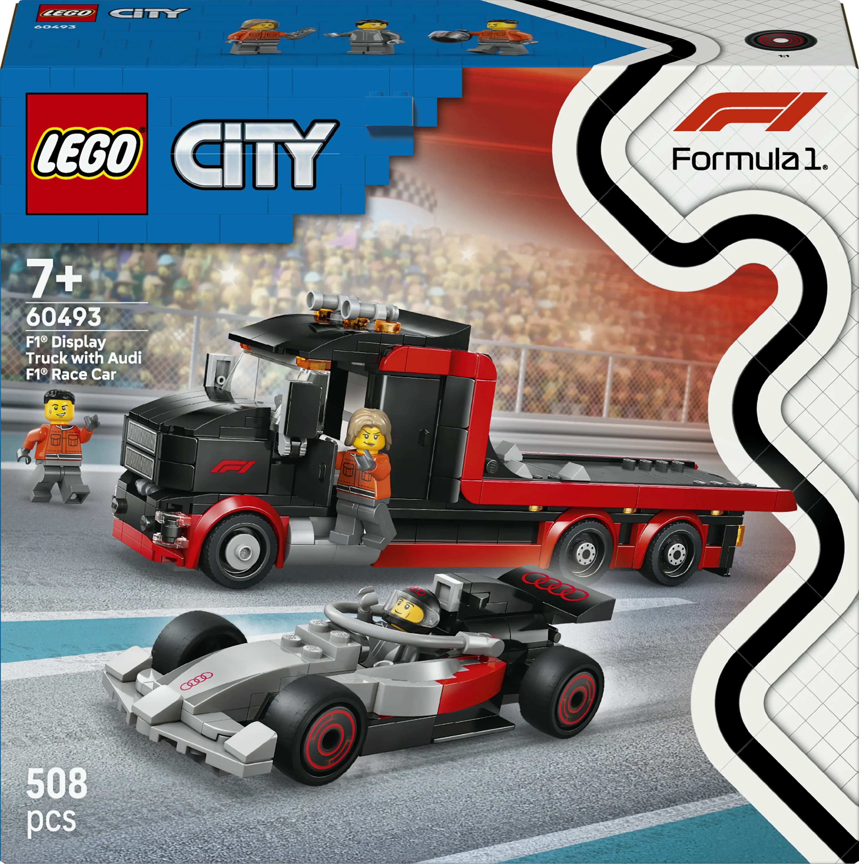 LEGO City F1-näyttelyauto ja Audi F1 -kilpa-auto 60493