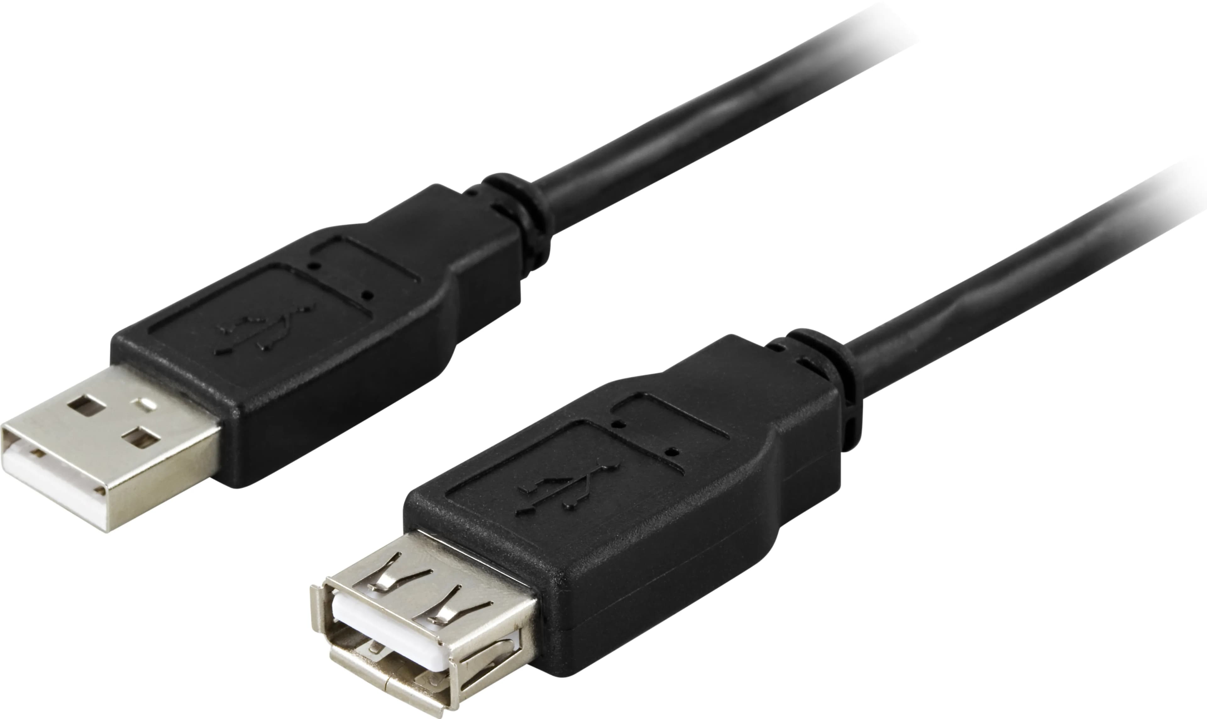 Deltaco USB 2.0 -jatkokaapeli, 5 m, musta