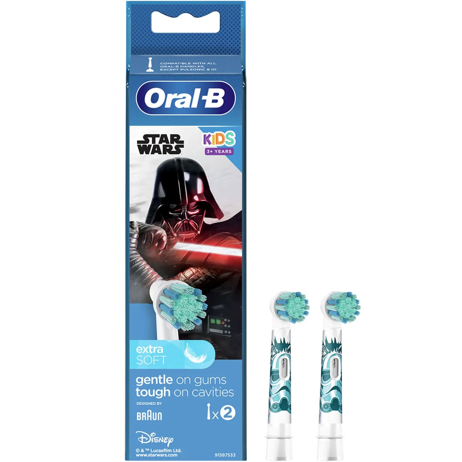 Oral-B Kids Star Wars 2 kpl -vaihtoharjaspäät, Monivärinen
