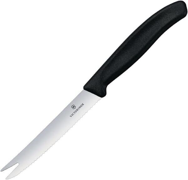 Victorinox Swiss Classic juusto- ja makkaraveitsi 11 cm (Musta)