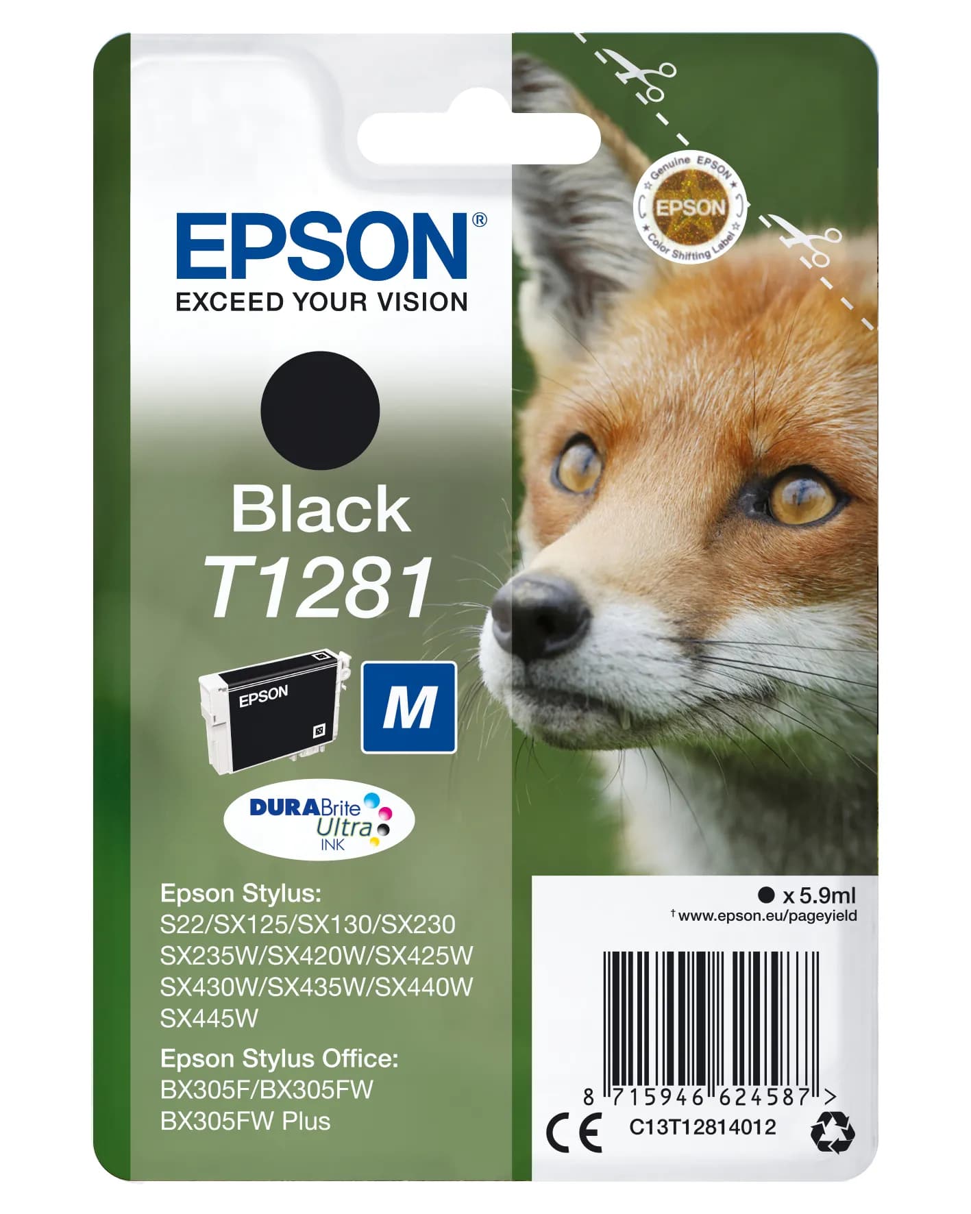 Epson C13T12814012-mustekasetti, 5.9 ml, musta