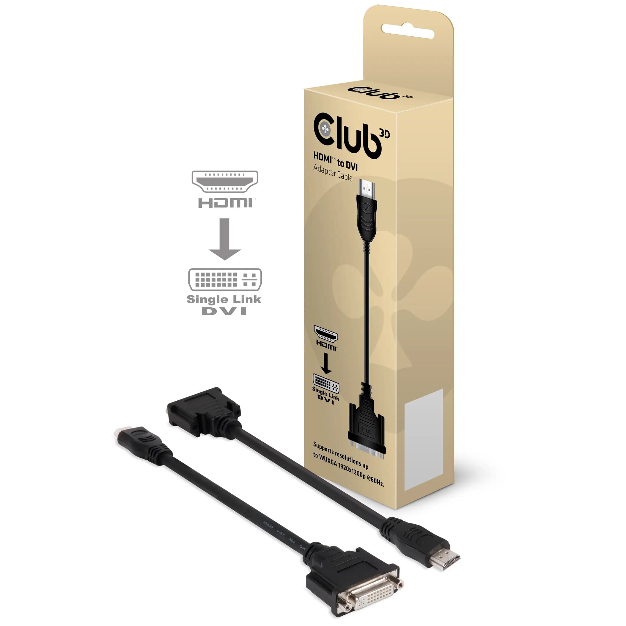 Club 3D  HDMI – DVI -adapteri, Musta