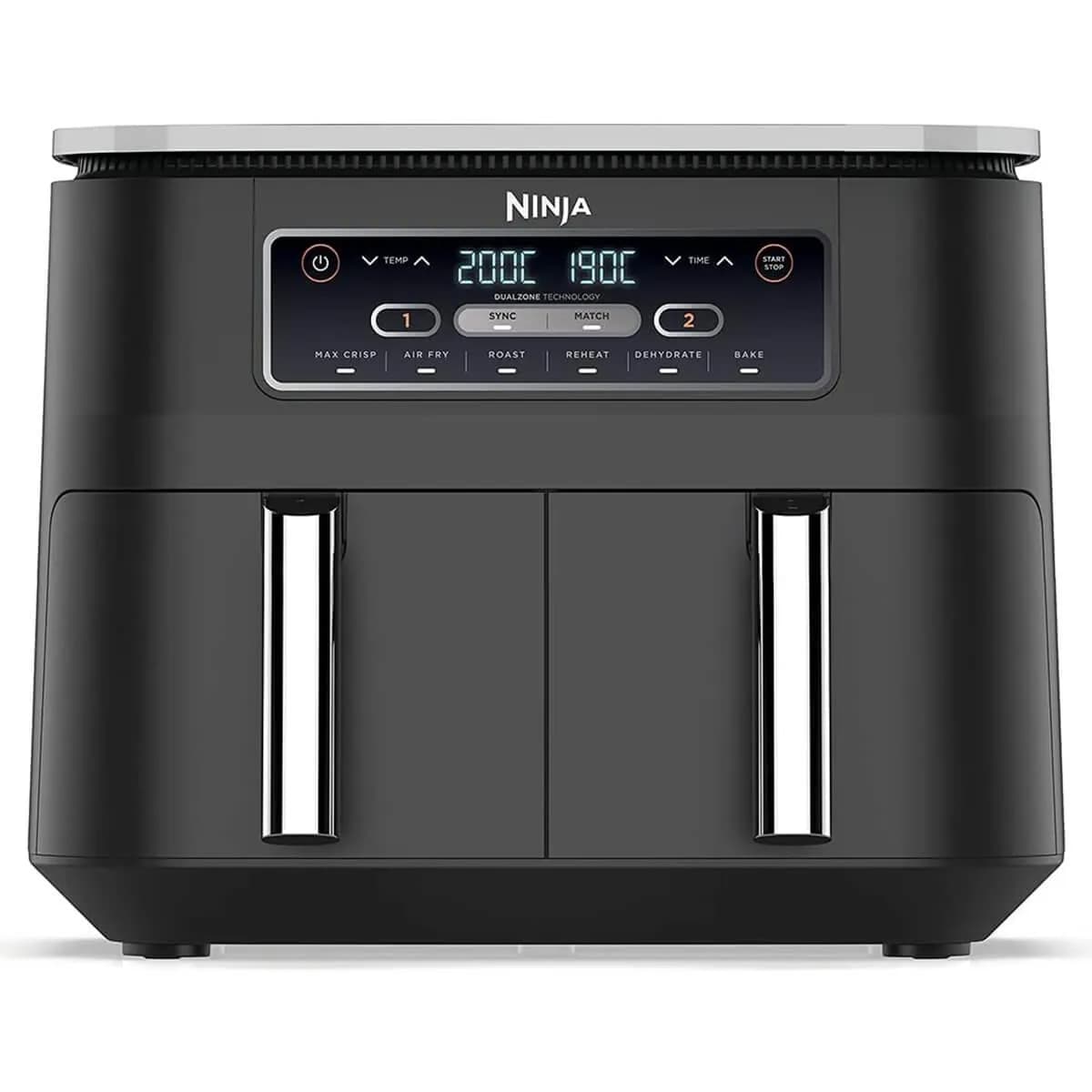 Ninja Foodi Dual Zone AF300EU, 7,6 l, 1,6 kg, 2400 W, airfryer, musta