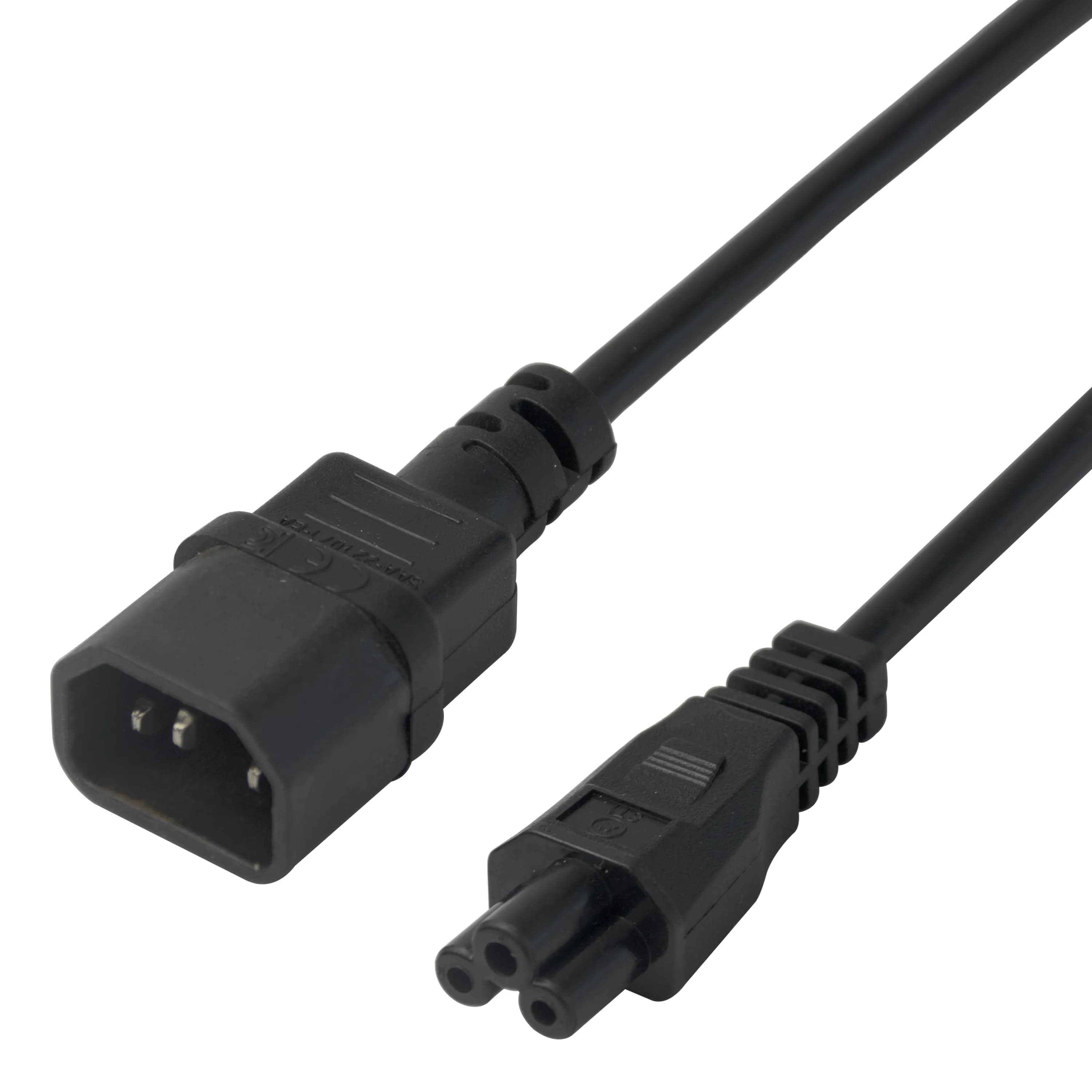 Deltaco IEC C14 - IEC C5 -virtakaapeli, Musta, 3m