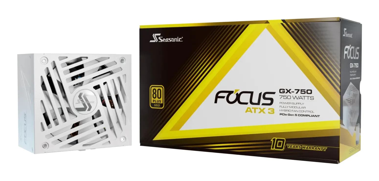 Seasonic FOCUS GX White 750W -virtalähde, 80 Plus Gold