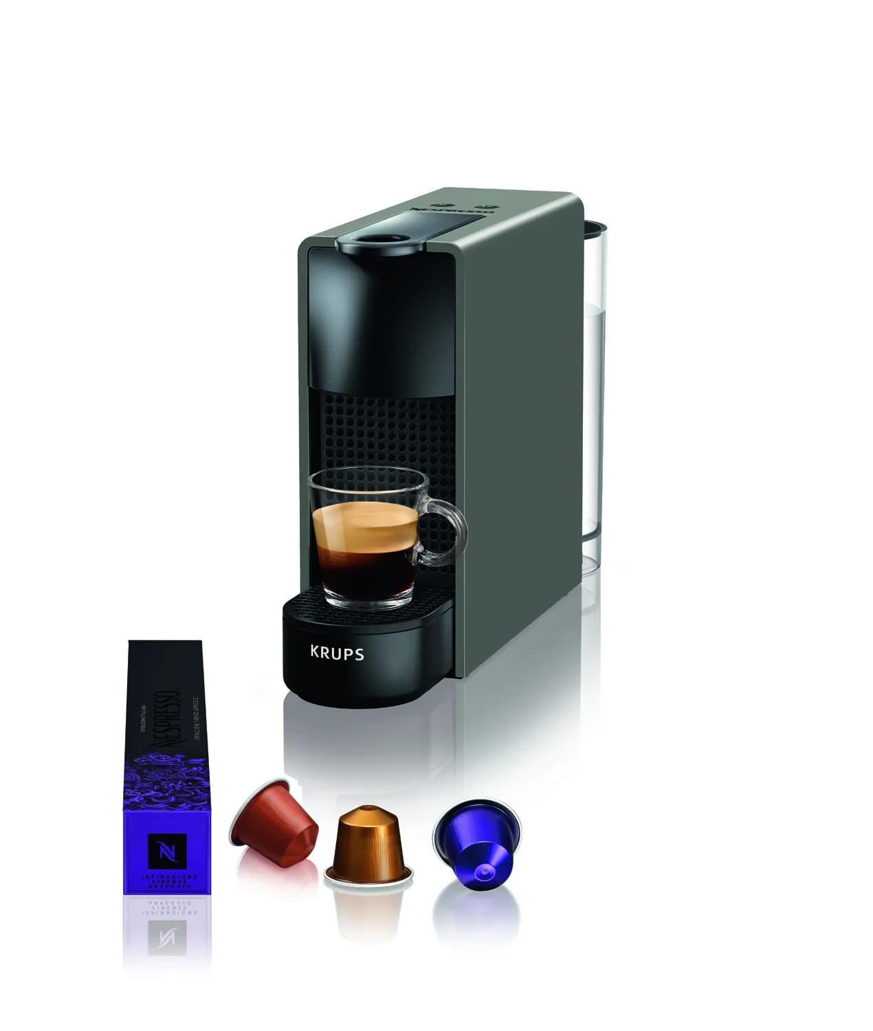 Krups Nespresso Essenza Mini XN110B -kapselikone, musta, Harmaa