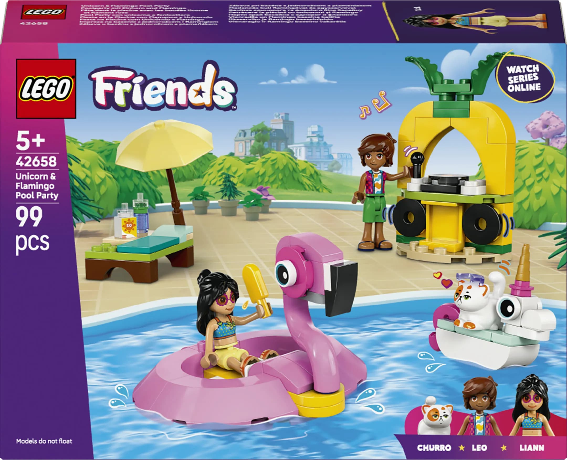 LEGO Friends Yksisarvinen ja flamingo -allasbileet 42658