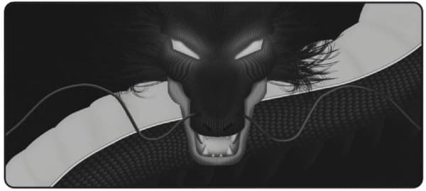 Mighty Setup Dragon -pelihiirimatto, 900x400 mm, musta