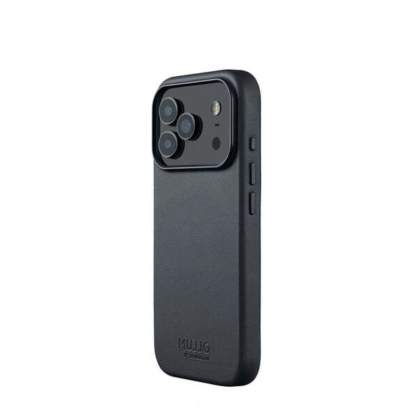 Mujjo Full Leather MagSafe, iPhone 17 Pro -suojakuori, Basalt