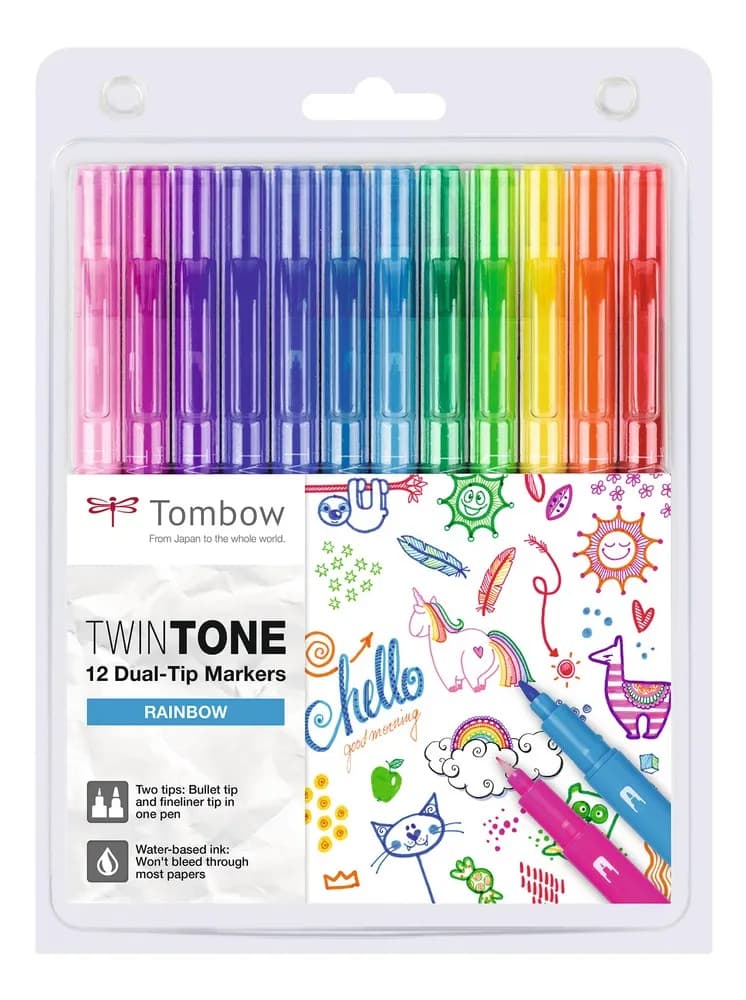Marker Tombow TwinTone Rainbow 0,3/0,8 (12)