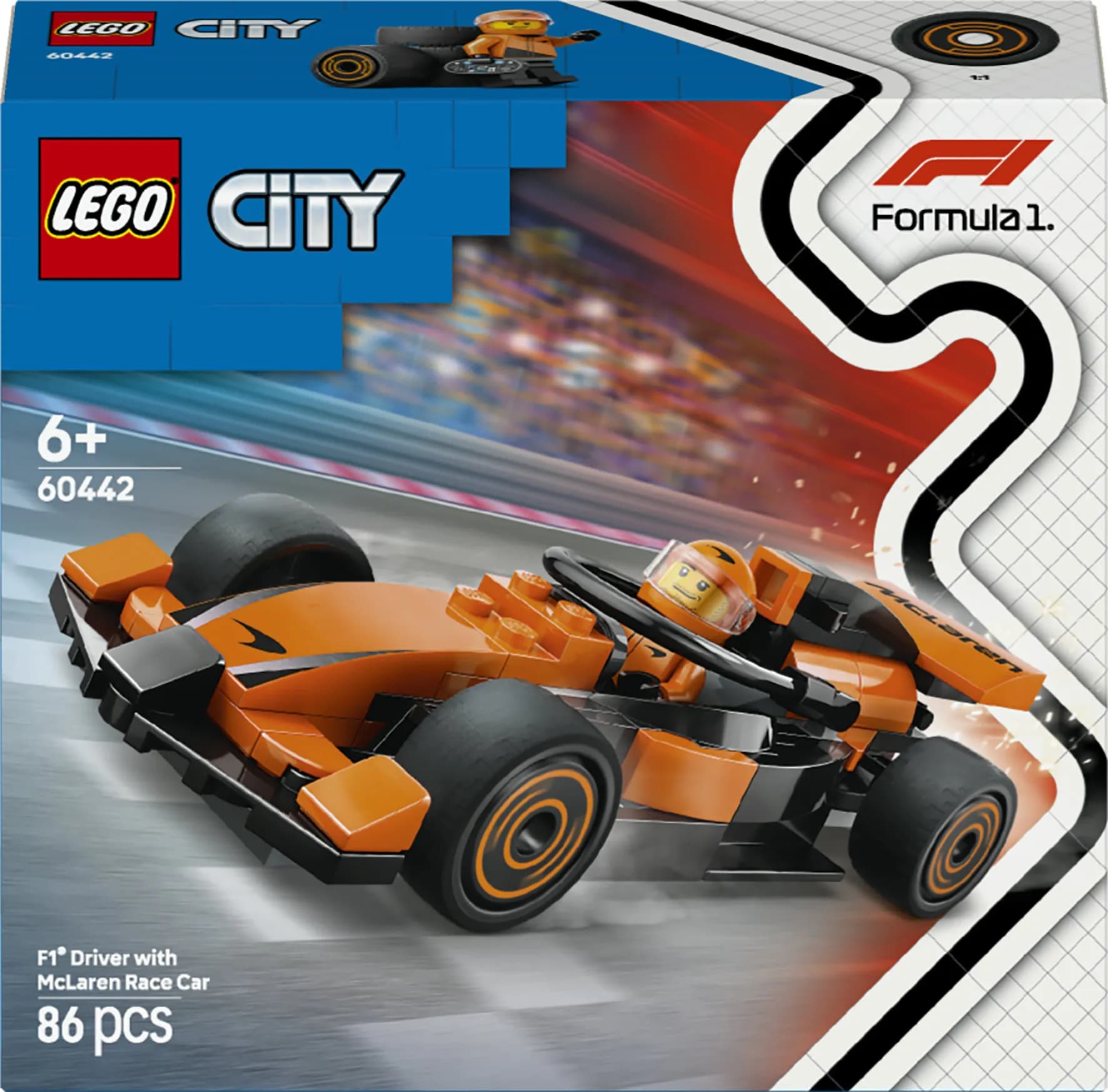 LEGO City F1®-kuljettaja ja McLaren-kilpa-auto 60442